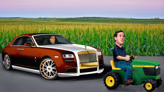 Santorum is challenging Romney's gold plated campaign machine.
