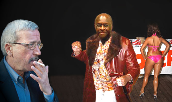 Cain may
      have judged a Hooter's contest.