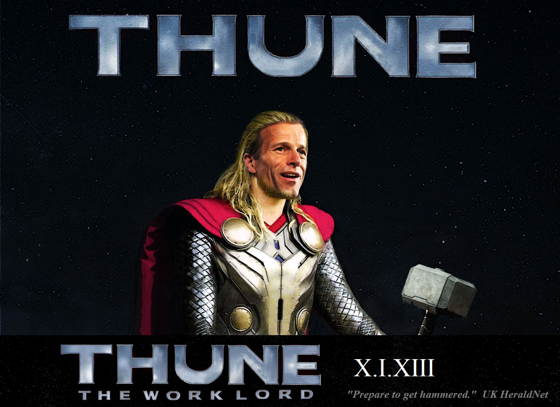THUNE THE WORK LORD stars John Thune as a corporate paid union smashing extraterrestial.