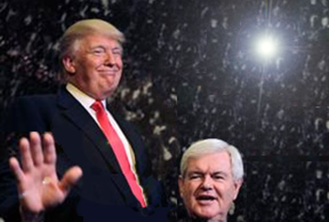 Trump gets star treatment from Gingrich.
