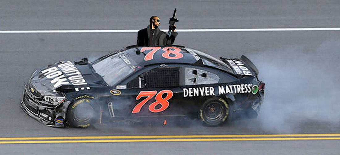 NRA 500 victory lap by winner.