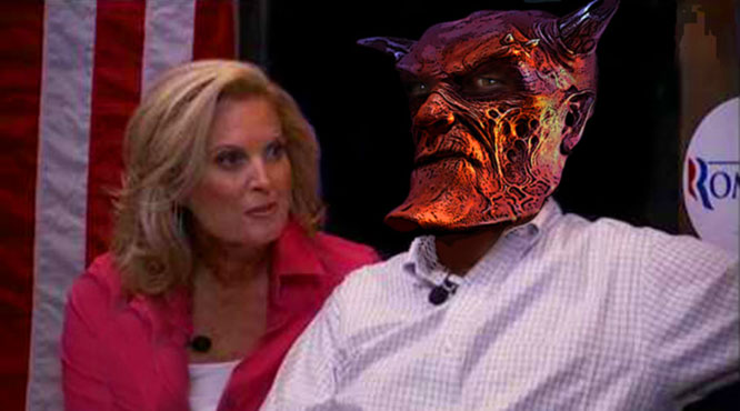 Ann
      Romney claimed Mitt has been turned into a demon on Meet The Press.