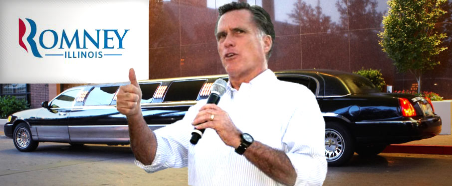Romney connects in land of Lincoln limos.